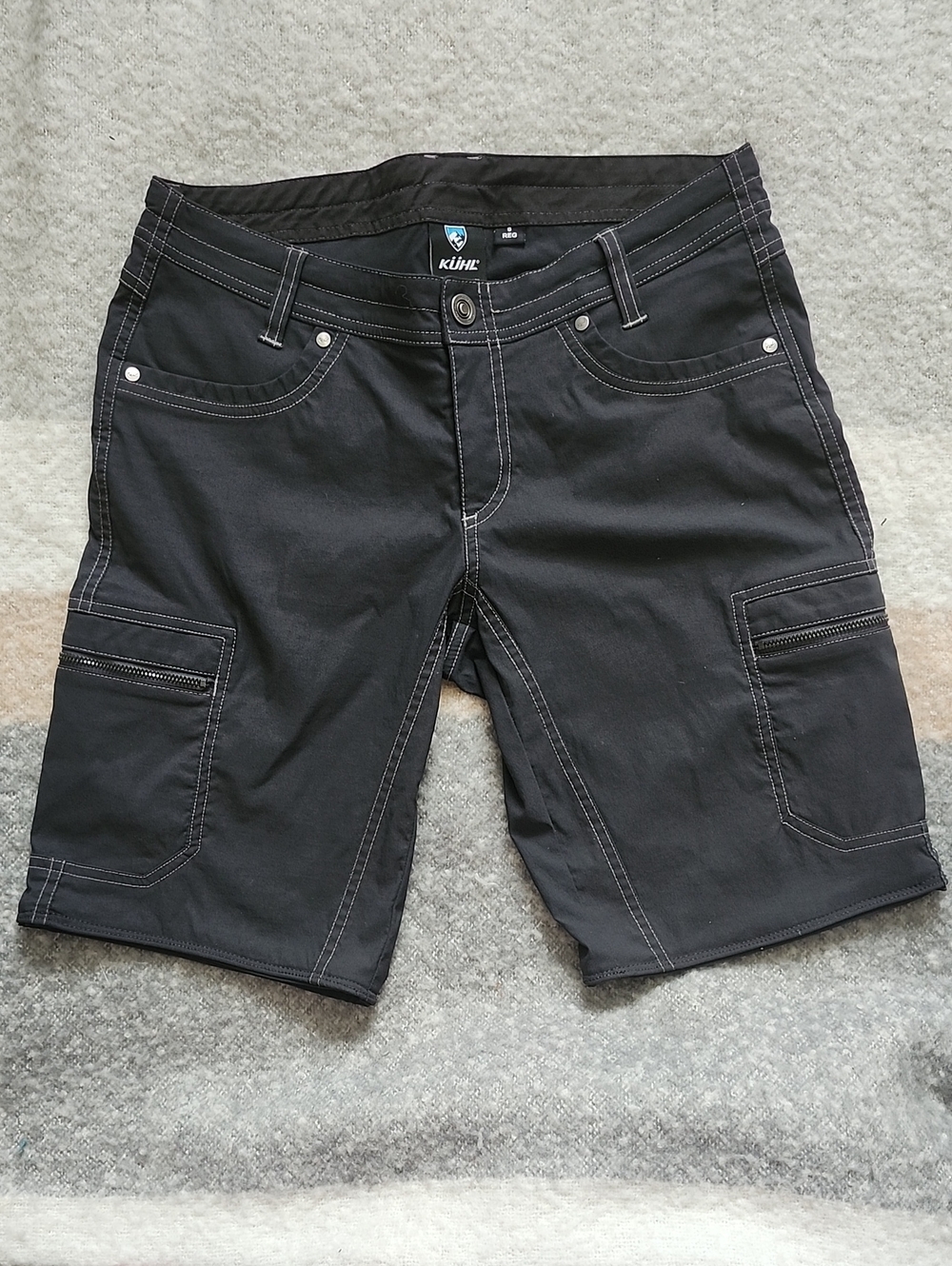 KUHL Women's Splash Cargo Hiking Shorts Sz 6 Regular Black /Charcoal Gray Gorpco